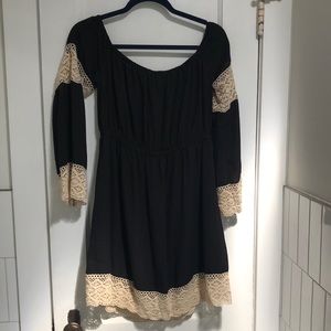 Boutique black dress-boho style
